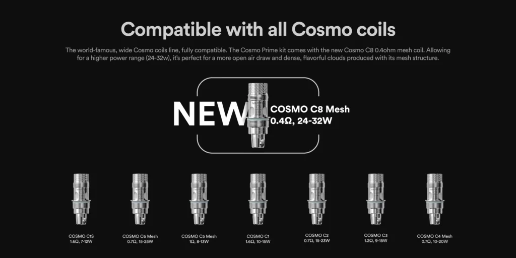 VAPTIO Cosmo Prime 主流 40w大/小煙主機 商品特色 6