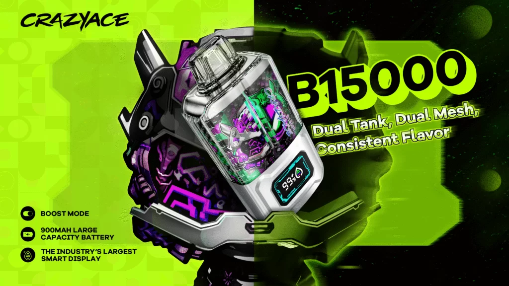 瘋狂CRAZYACE 15000口 一次性電子煙｜原裝進口 商品特色 1