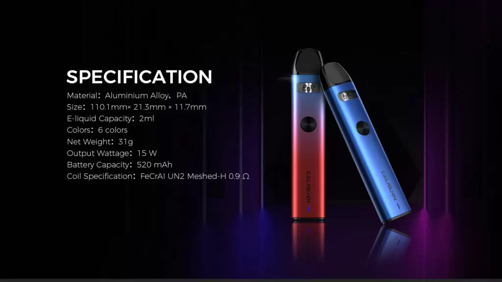原廠正品Uwell Caliburn A2 咖哩棒 小煙主機 商品特色 12